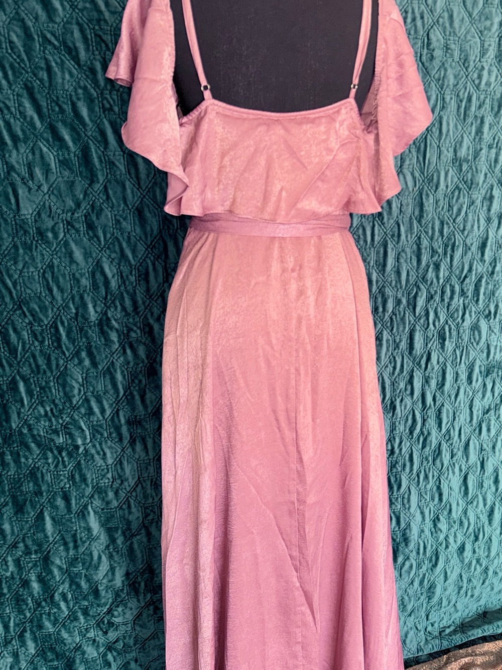 Lulu's Pink Ruffle Off The Shoulder Maxi Dress